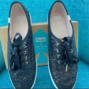 Kate Spade for Keds Black Glitter Sparkle Sneaker